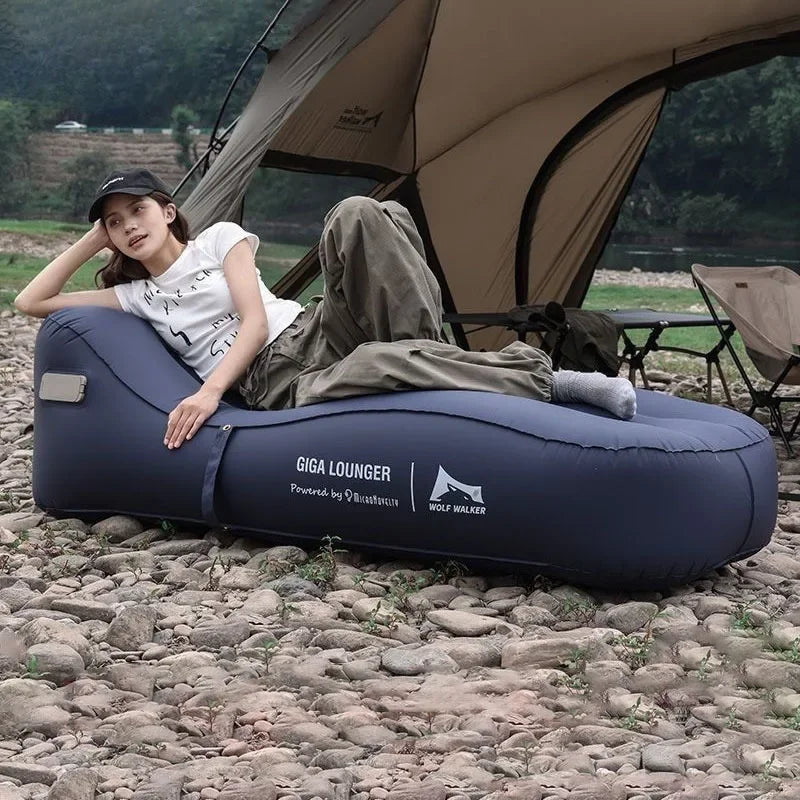 Fast Inflatable Air Sofa Bed Outdoor Portable Air Mattress Lazy Camping Automatic Inflatable Sleeping Mat for Travel Hiking