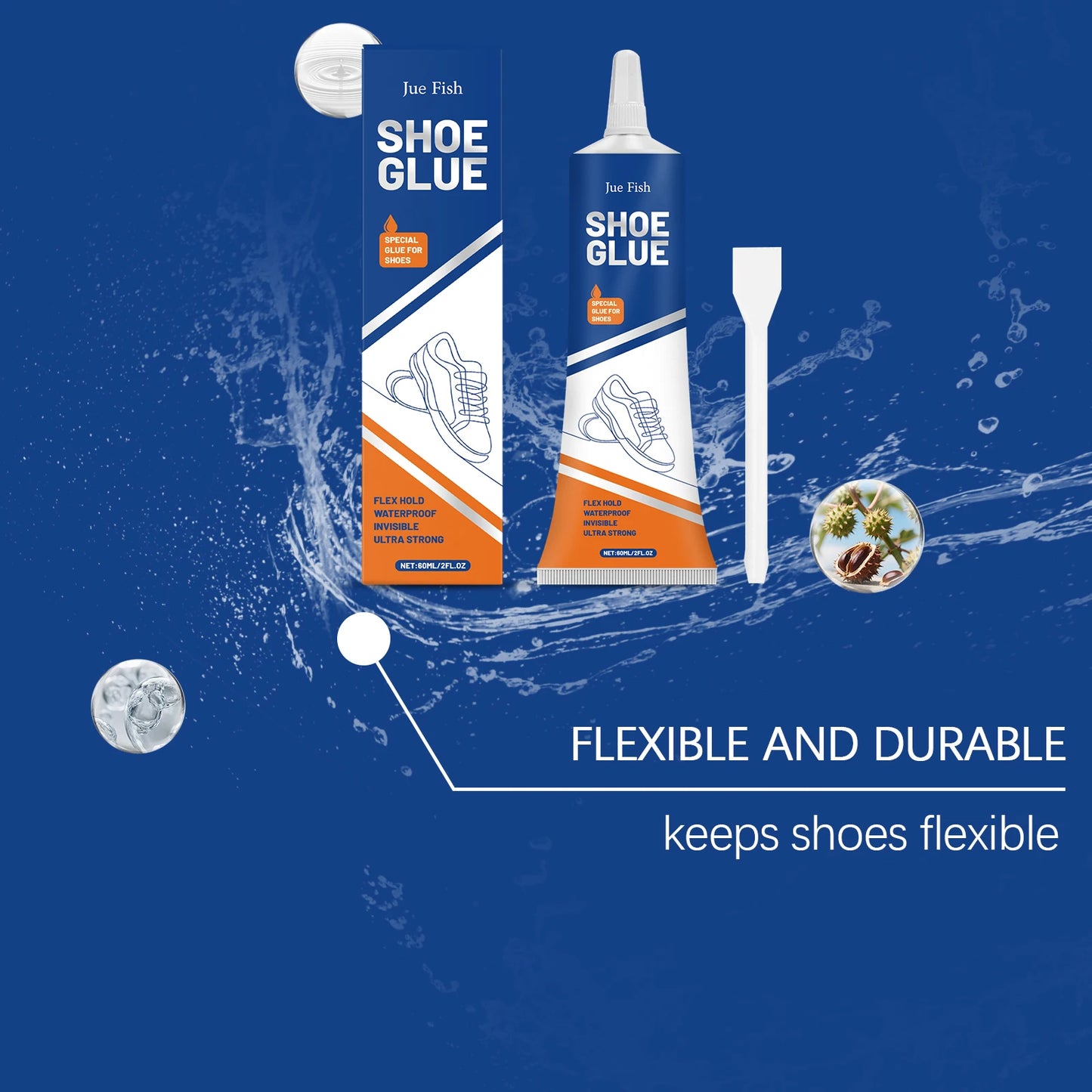 Strong Repair Shoe Glue Quick Dry for Sneakers, Boots, Sandals, Leather, Rubber, Canvas - Waterproof & Durable Fix Adhesive