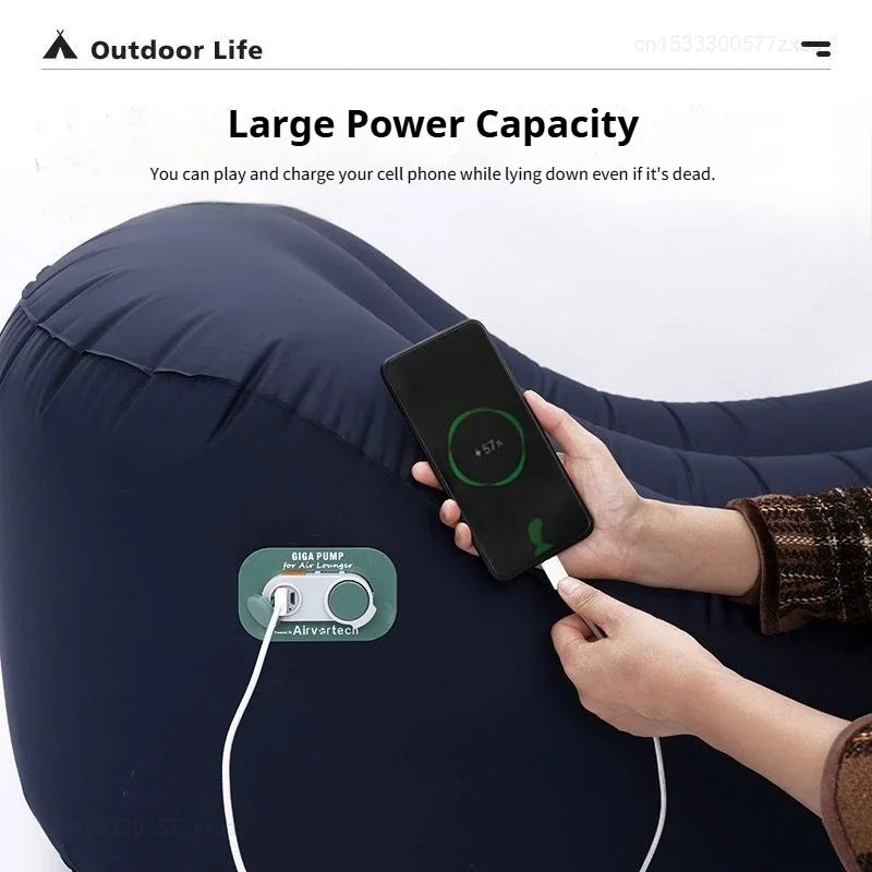 Fast Inflatable Air Sofa Bed Outdoor Portable Air Mattress Lazy Camping Automatic Inflatable Sleeping Mat for Travel Hiking
