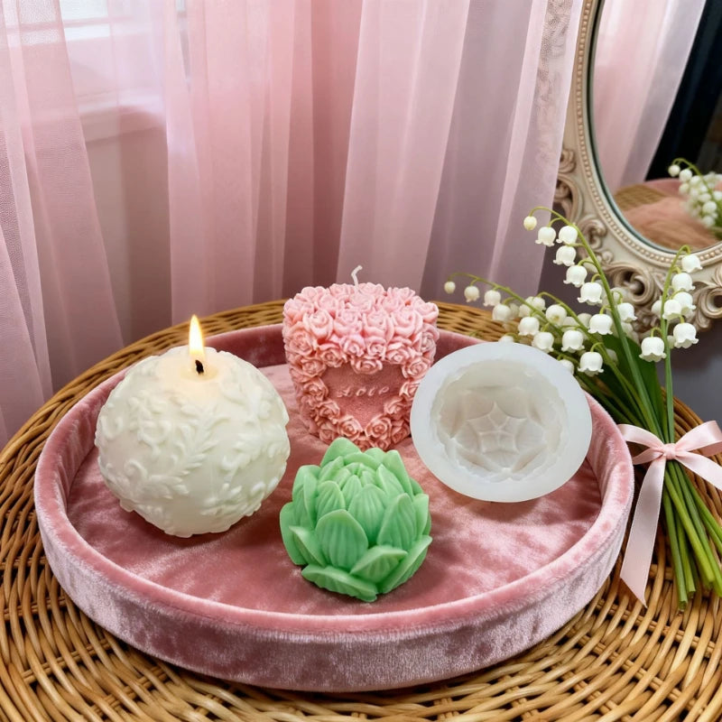 Rose & Lotus Floral Silicone Mold 🌹