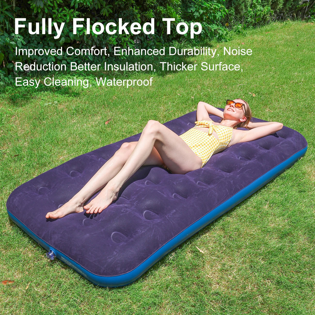 1PC Portable Airbed - Thick Inflatable Mattress for Camping Trips, Travel & Unexpected House Guests, Compact & Comfortable