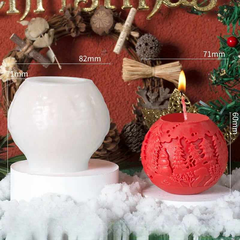 Christmas Ball Candle Silicone Mold 🎄