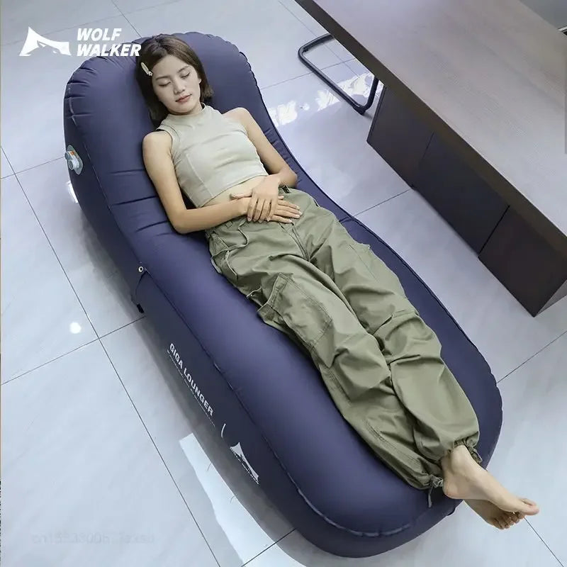 Fast Inflatable Air Sofa Bed Outdoor Portable Air Mattress Lazy Camping Automatic Inflatable Sleeping Mat for Travel Hiking