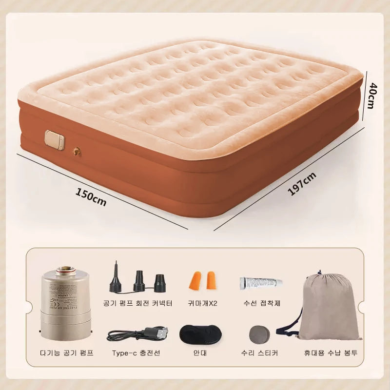 Camping Air Mattress with Built-in Pump Inflatable Mattress for Home & Guests Folding PVC Inflables Air Bed Travel Outdoor