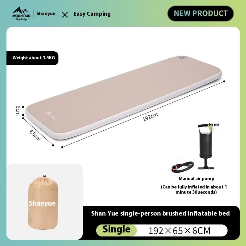 SHANYUE Brushed Mattress Outdoor Camping Tent Automatic Inflatable Mattress Portable Air Mattress Home Sleeping Pad Folding
