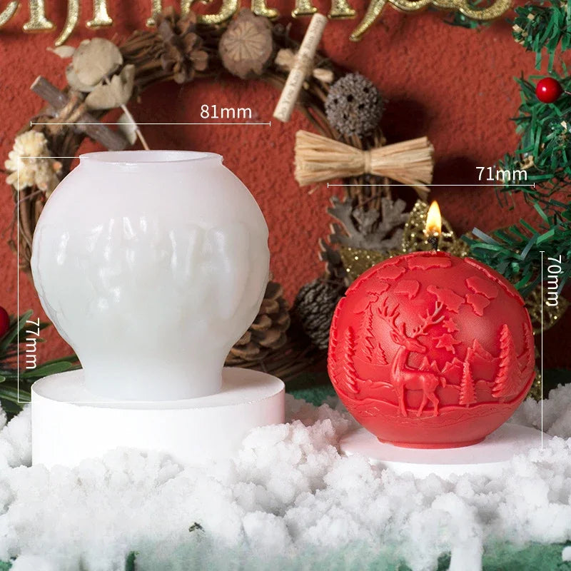 Christmas Ball Candle Silicone Mold 🎄