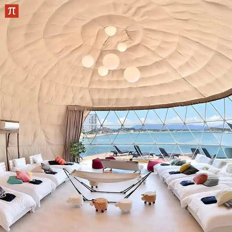 Luxury Camping Geodesic Dome House Hemispherical House PVC Geodesic Dome Tent Camping Dome Tent Hotel Tent for Glamping Resort