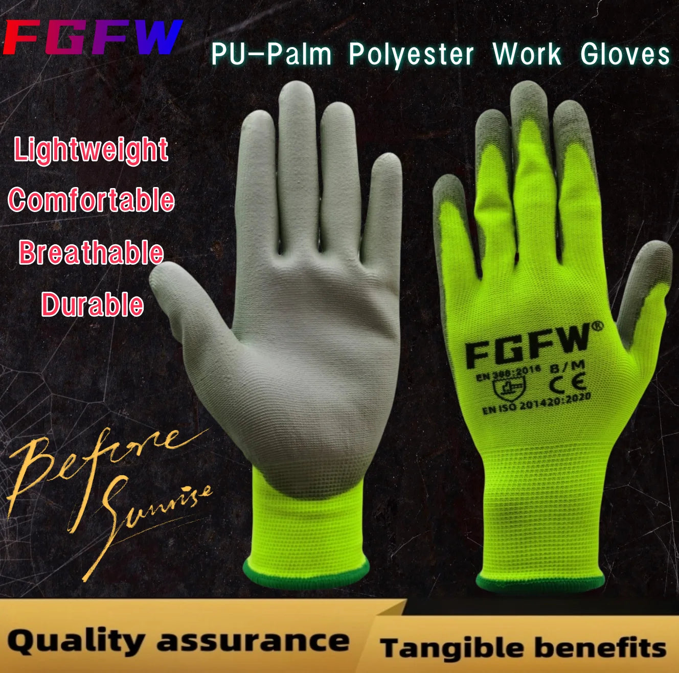 PU Coated Safety Work Gloves 🧤