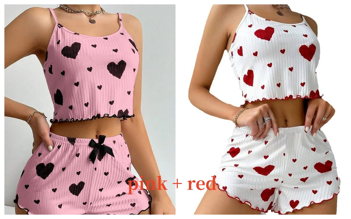 Love Print Tank Top Pajama Set 🤍