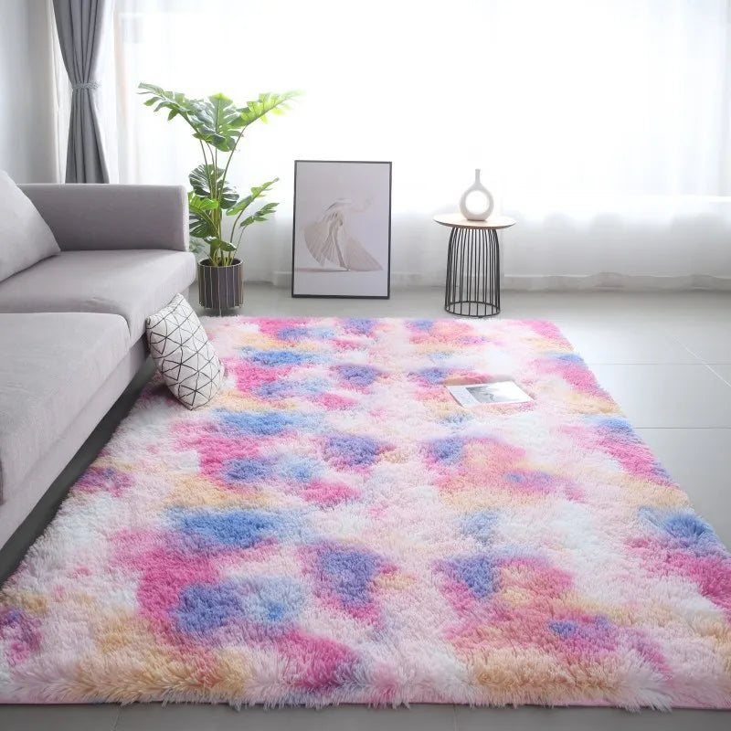 Fluffy Tie-Dye Kids Rug