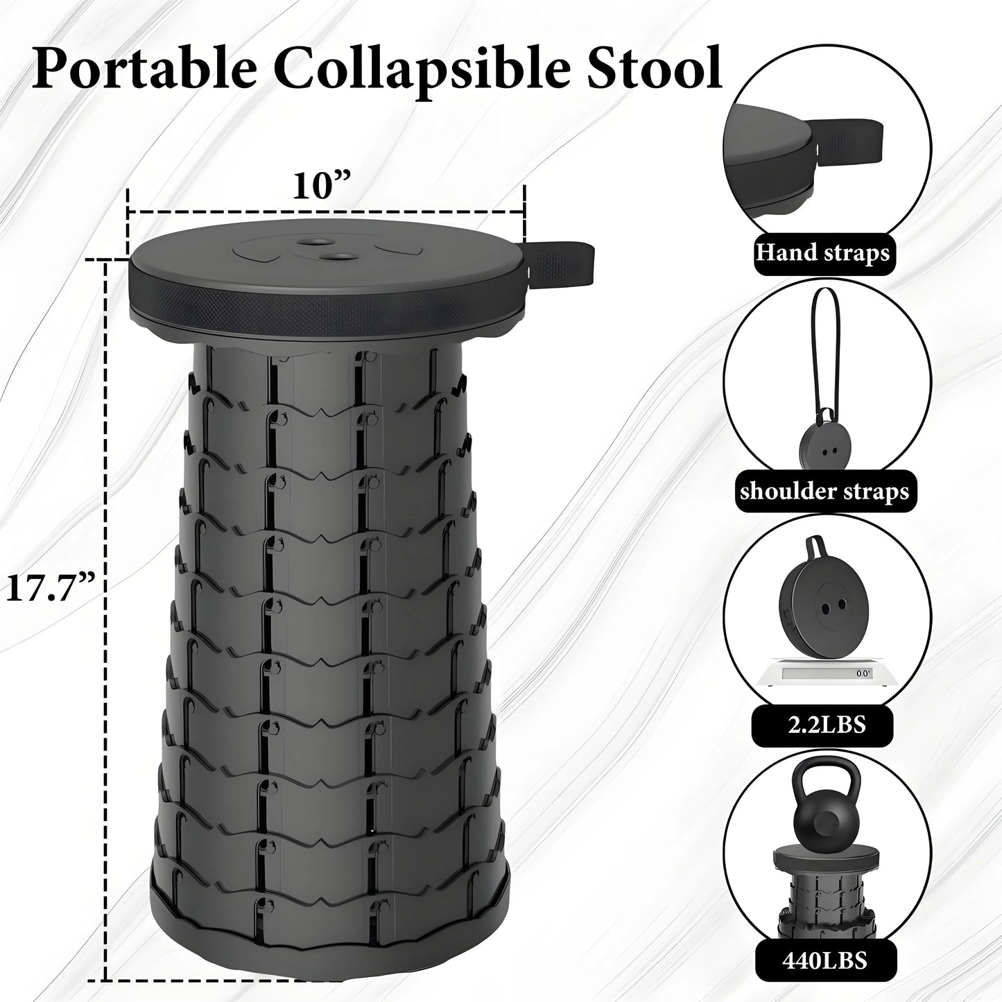 Heavy-Duty Folding Outdoor Stool  🏕️