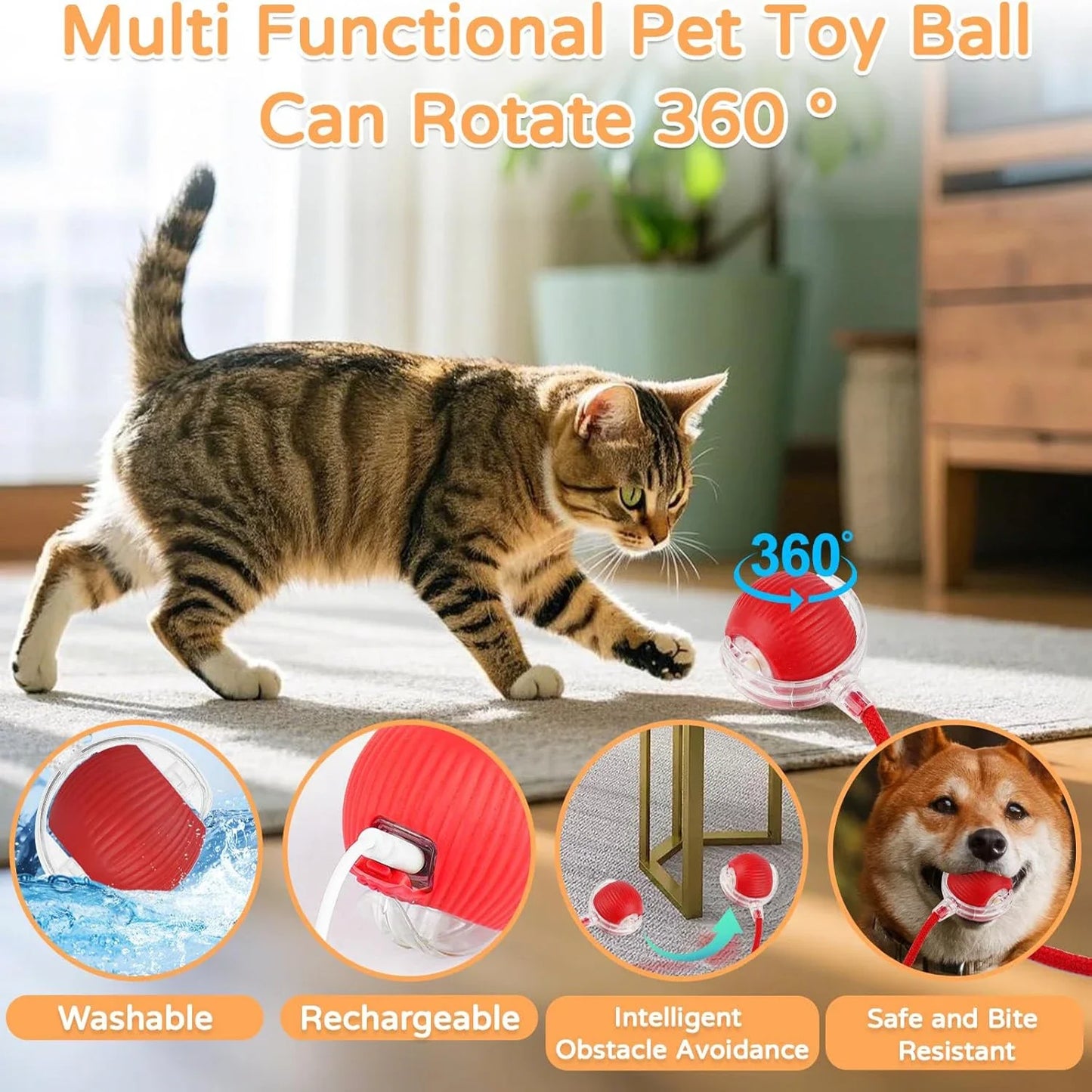 Smart Rolling Pet Ball 🐾