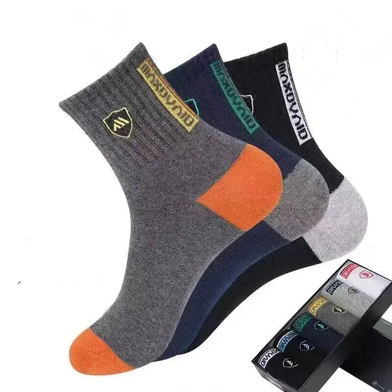 5 Pairs Apring And Fall Mens Sports Socks Summer Leisure