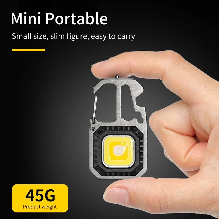 🔦 COB Keychain Work Light – 8 Modes, 500LM