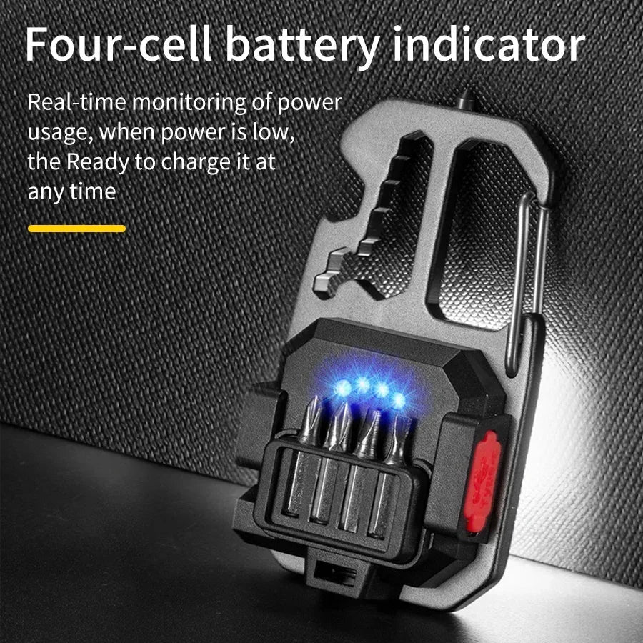 🔦 COB Keychain Work Light – 8 Modes, 500LM