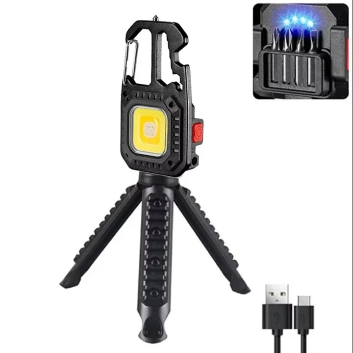 🔦 COB Keychain Work Light – 8 Modes, 500LM