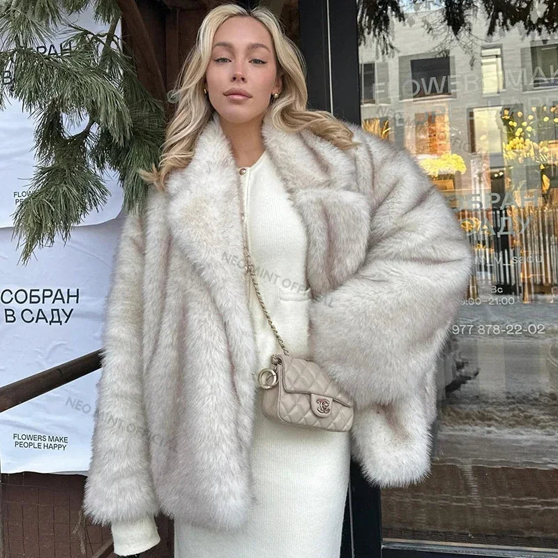 Oversized Faux Fox Fur Coat 🦊