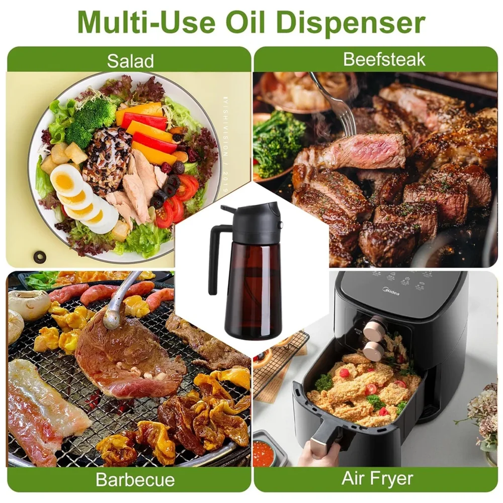 2-in-1 Glass Oil Sprayer Bottle