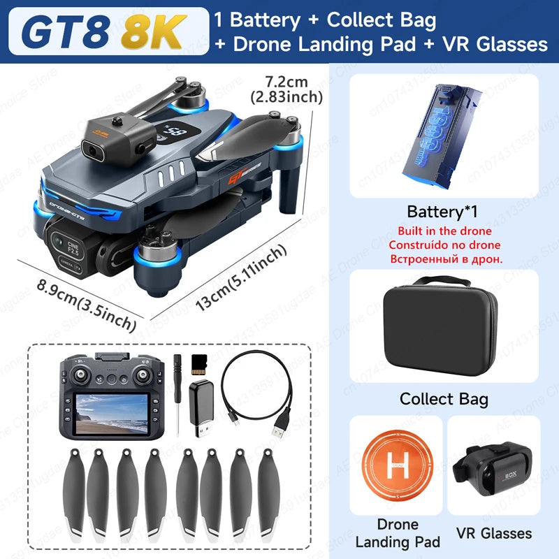 GT8 Pro Drone 8K Screen Remote 🚁