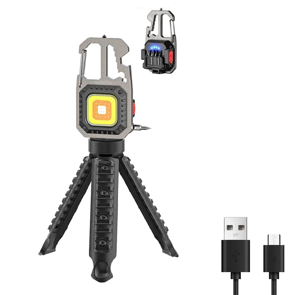 🔦 COB Keychain Work Light – 8 Modes, 500LM
