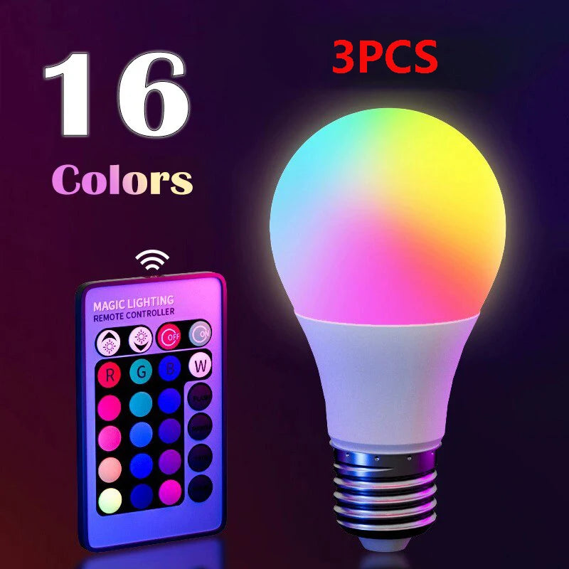 16-Color RGB LED Bulb E27 💡