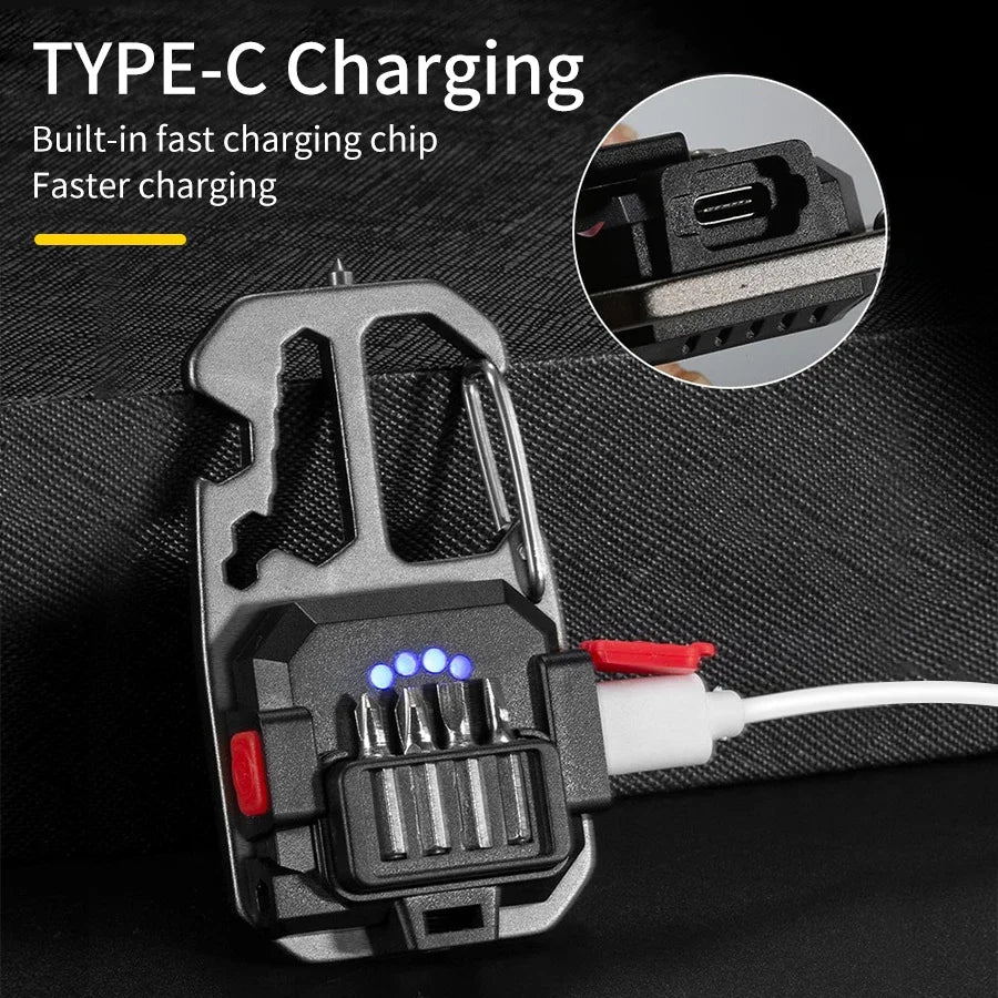 🔦 COB Keychain Work Light – 8 Modes, 500LM