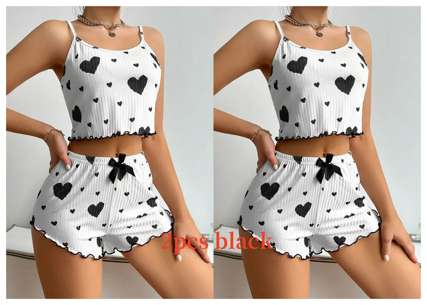 Love Print Tank Top Pajama Set 🤍
