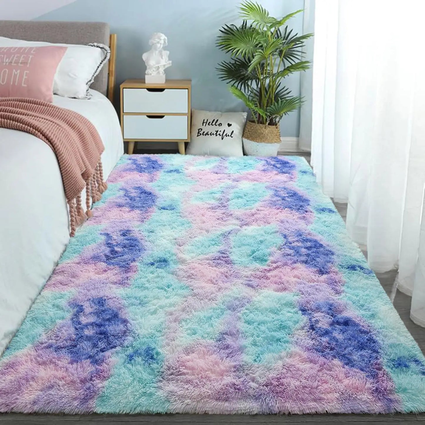 Fluffy Tie-Dye Kids Rug