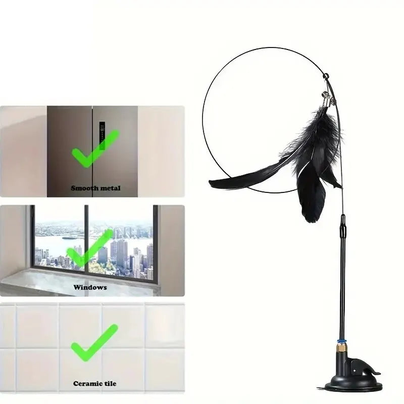 Interactive Feather Wand Cat Toy  🪩