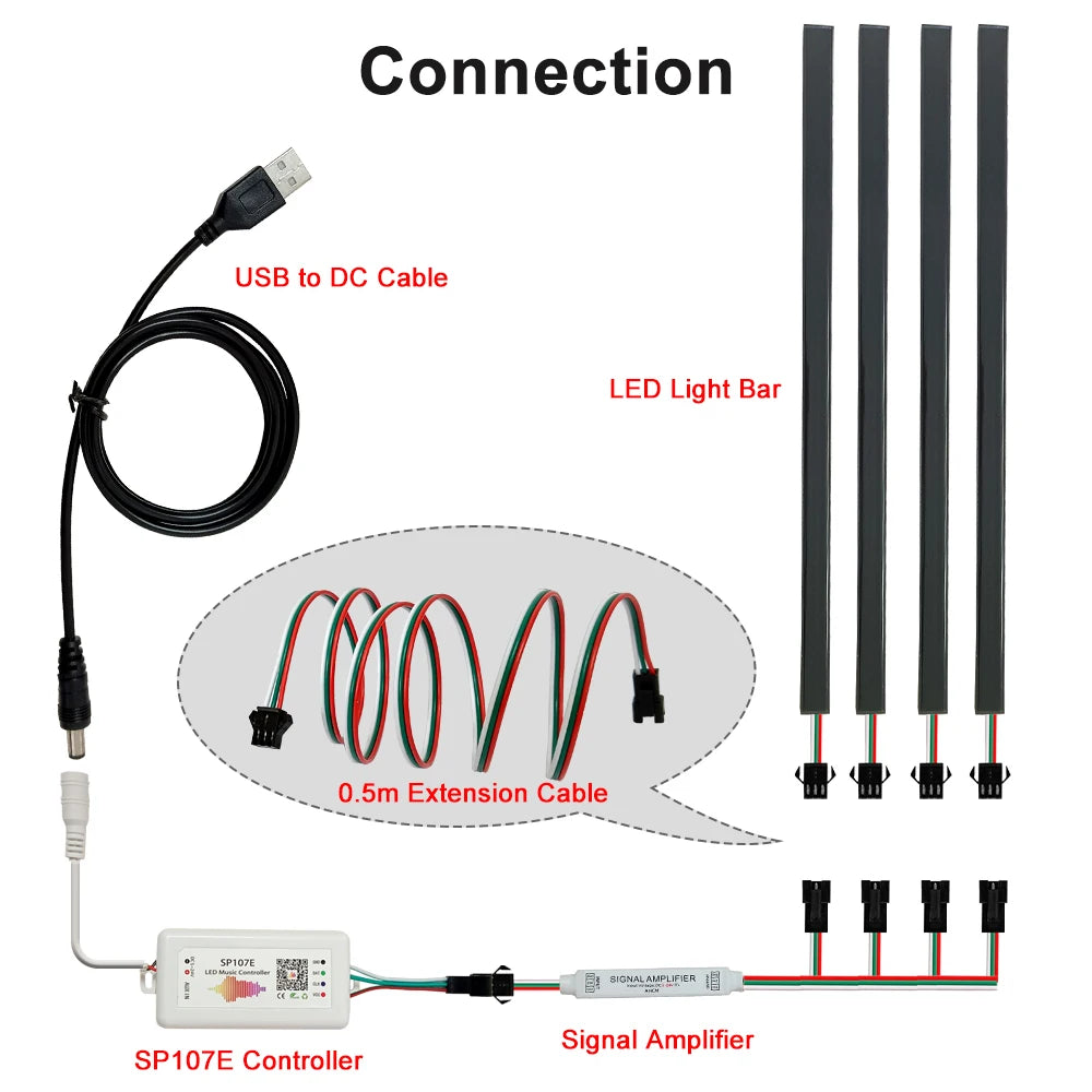 WS2812 RGB Music Rhythm LED Light Bar 🎵