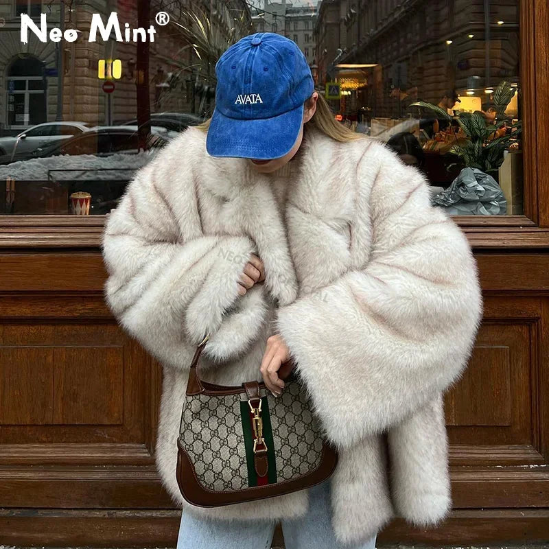 Oversized Faux Fox Fur Coat 🦊