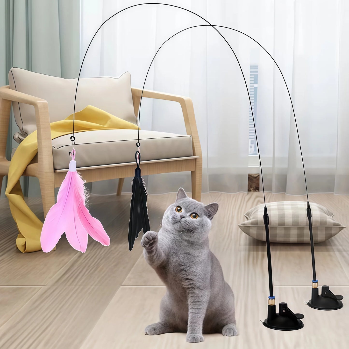 Feather Bell Cat Teaser Wand 🐱