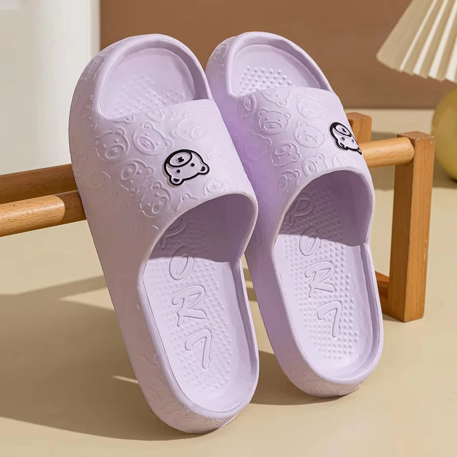 Little Bear Print Couple Slippers 🐻