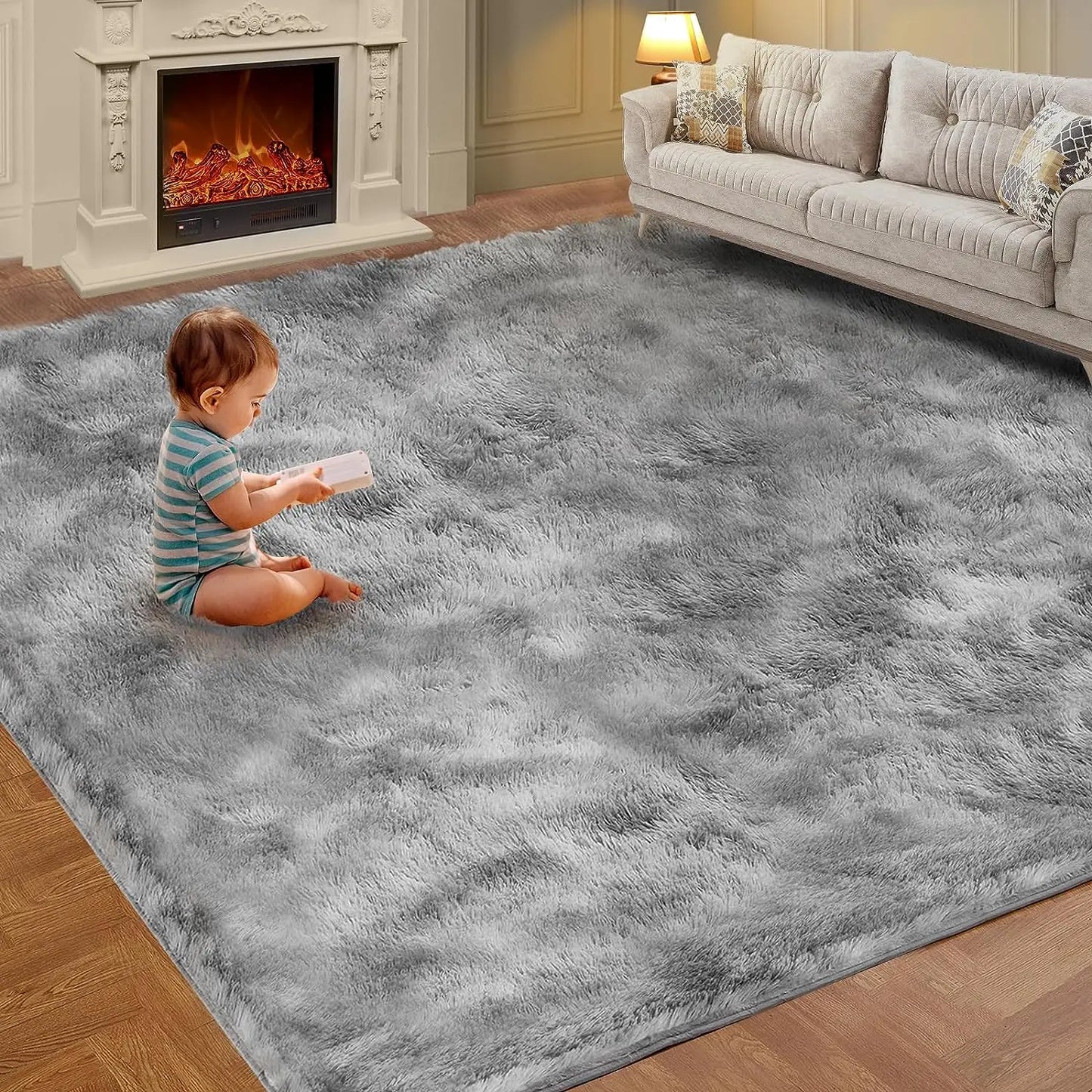 Fluffy Tie-Dye Kids Rug