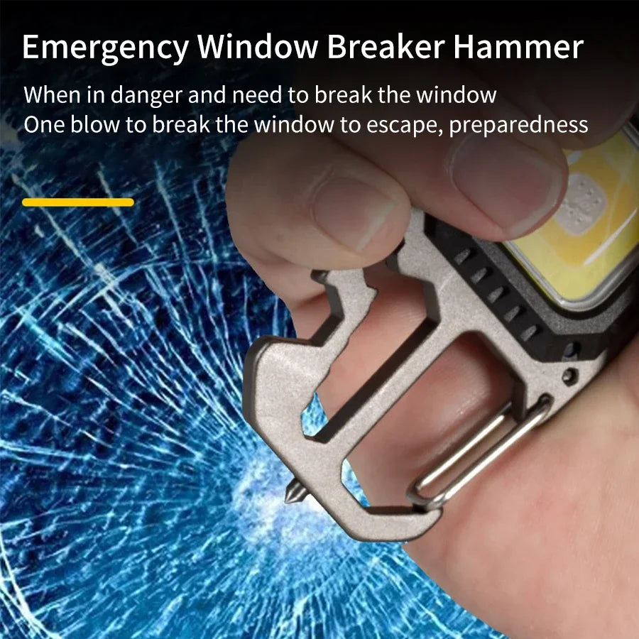 🔦 COB Keychain Work Light – 8 Modes, 500LM