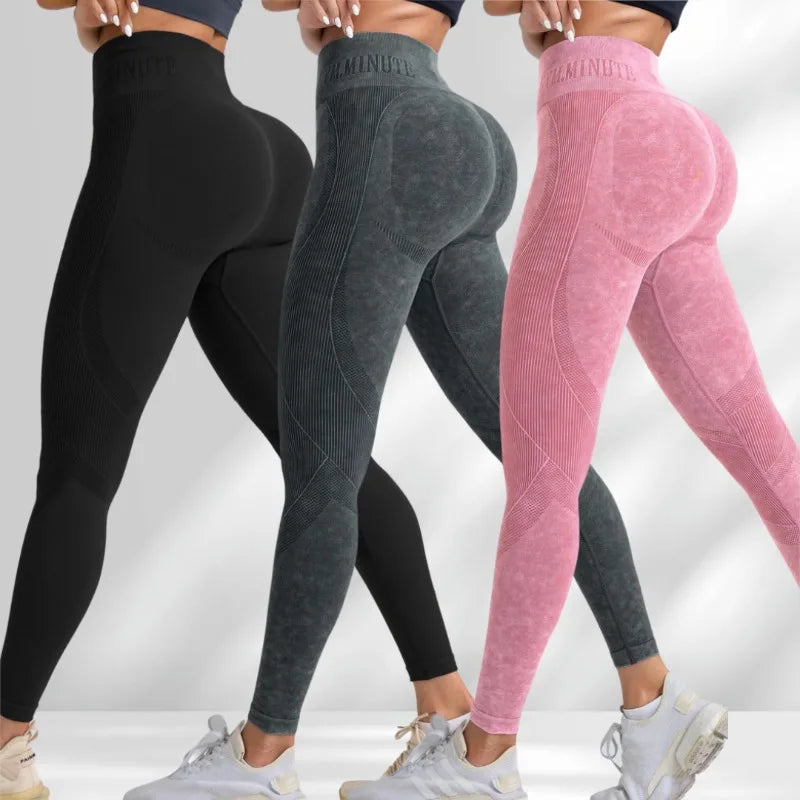 Sand-Washed Hip-Lift Yoga Leggings 🍋