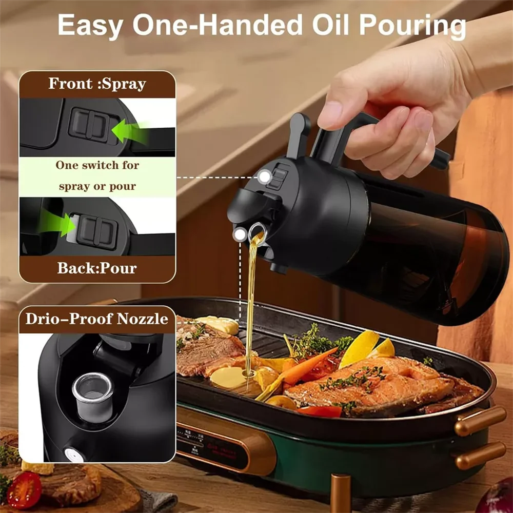 2-in-1 Glass Oil Sprayer Bottle